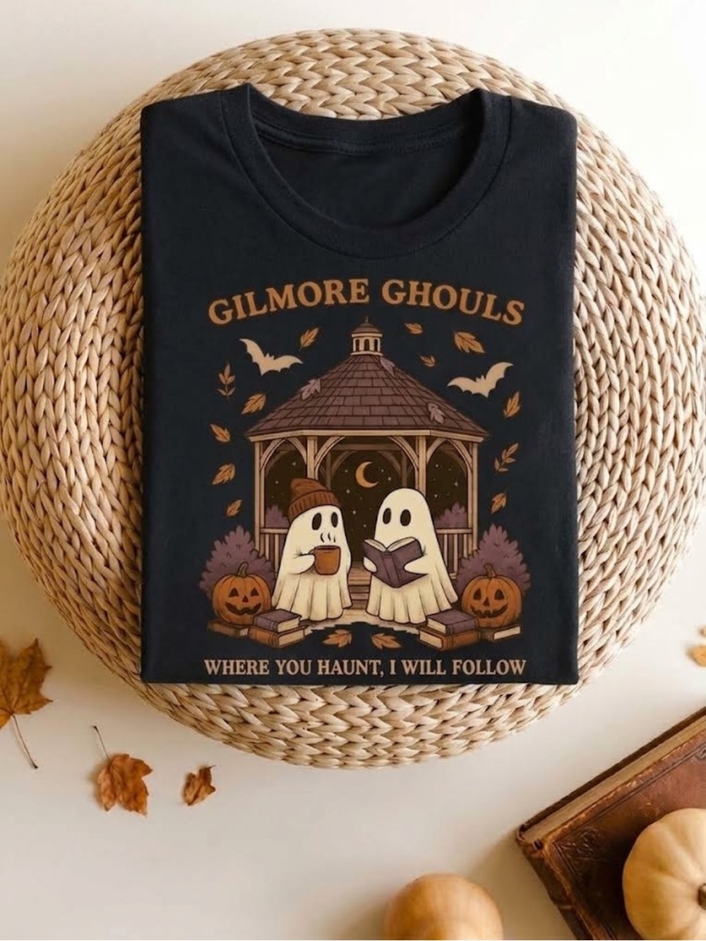 Comfort colors Gilmore Ghouls Halloween Graphic Tee - Black
